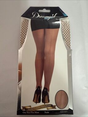 Dreamgirl Nude Fishnet Pantyhose - Nude Sheer